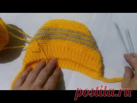#МК #чепчик #Шапочка для малыша #Вязание спицами