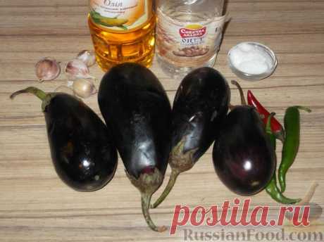 Рецепт: Баклажаны с чесноком на RussianFood.com