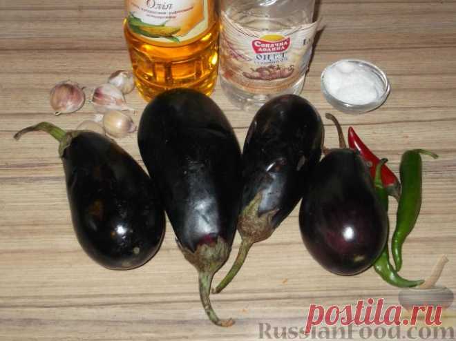 Рецепт: Баклажаны с чесноком на RussianFood.com
