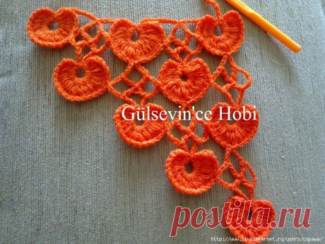 МК Узор &quot;Сердечки&quot;. Без отрыва нити.