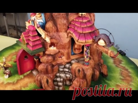 Distinguished Carver Crafts a Whimiscal Tree Stand Large Enough Large Enough for a 6-Foot Tree