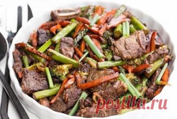 ​Жареное мясо с овощами