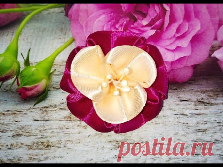 Красивые цветы из лент. Цветы из лент. Как сделать цветы из лент.