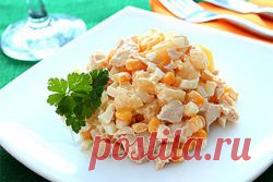 Салат с ананасом и кукурузой