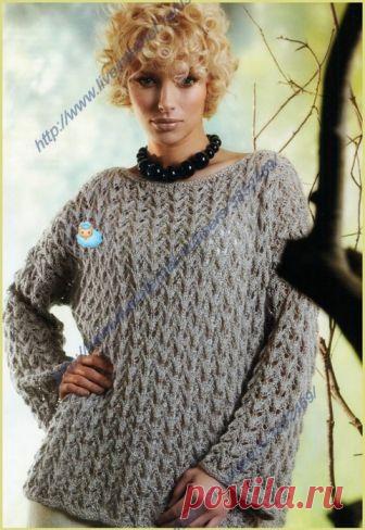 Ажурный пуловер и снуд