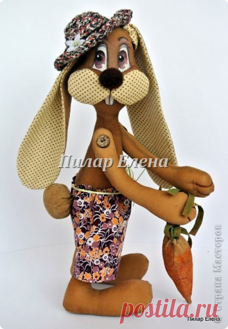 Выкройка симпатичного кофейного кролика