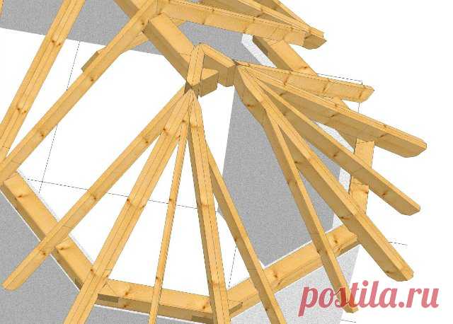 Стропильная система эркера для вальмовой крыши