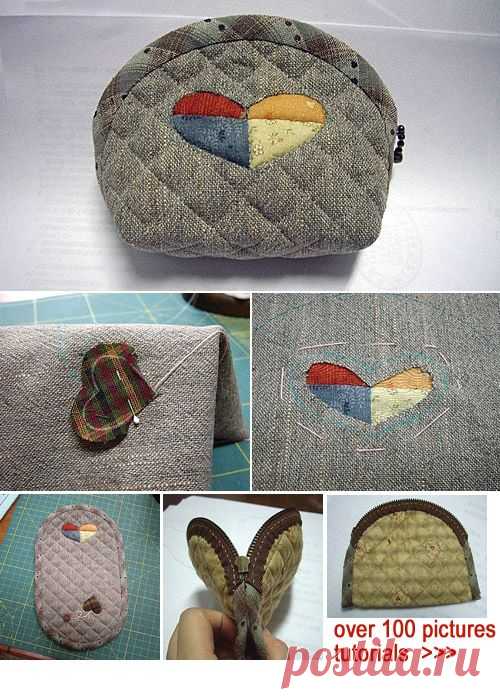 Japanese Patchwork Purse Tutorial. Кошелек на молнии ~ Japanese patchwork quilt bag / zipper pouch sewing purse DIY tutorial. http://www.handmadiya.com/2015/09/japanese-patchwork-purse-tutorial.html