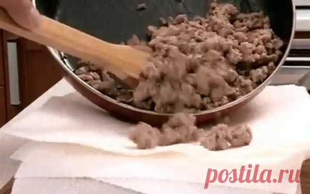 Как жирный фарш сделать менее жирным