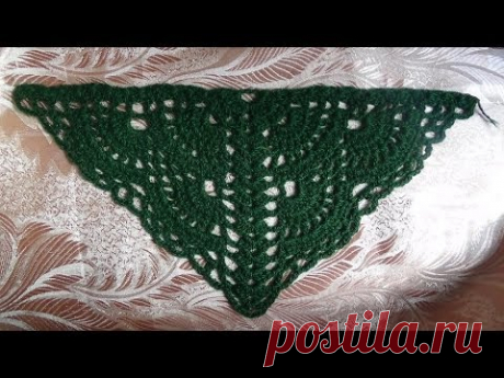 Веерный узор для шали или как начать вязать шаль сверху. Pattern for shawls - YouTube