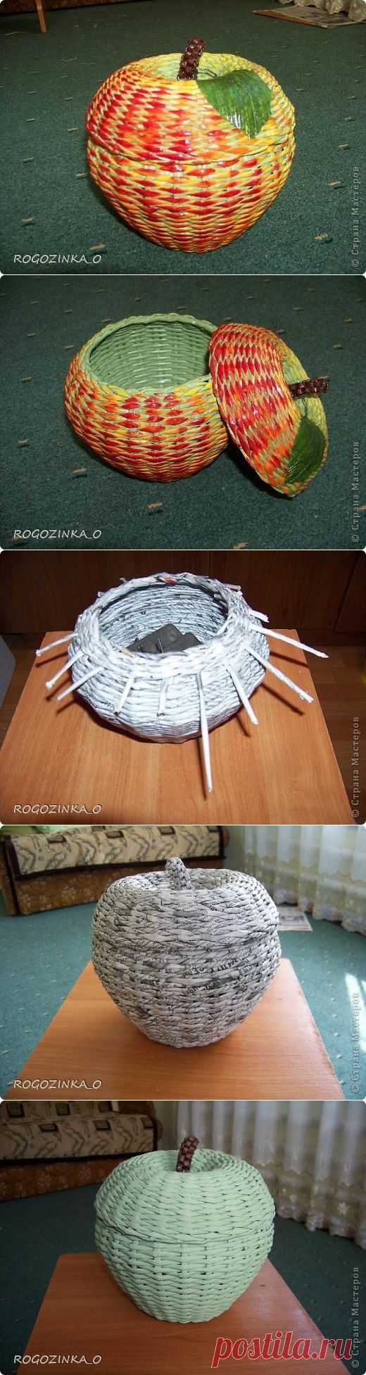 Плетение из газет. ЯБЛОКО. Мастер-класс