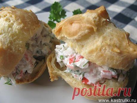 Профитроли с крабовой начинкой | Кастрюльки.ру