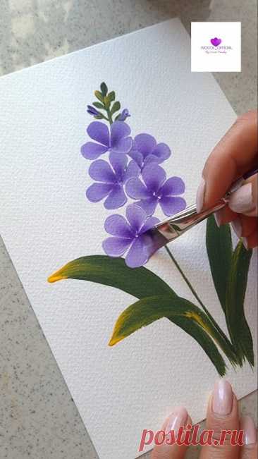 Purple onestroke flowers painting #wocol #shorts