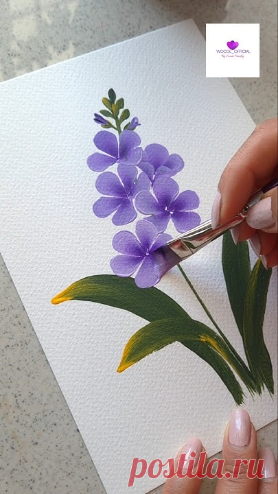 Purple onestroke flowers painting #wocol #shorts