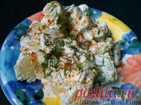 Рецепт: Острый картофельный салат (из молодого картофеля) на RussianFood.com