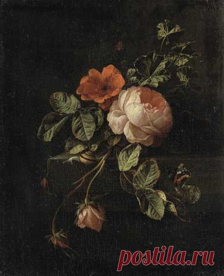 Still Life with Roses by Elias van den Broeck
