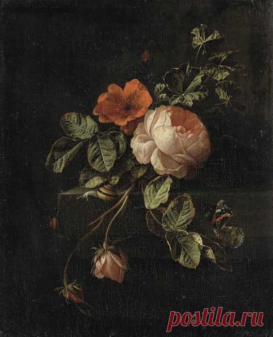 Still Life with Roses by Elias van den Broeck