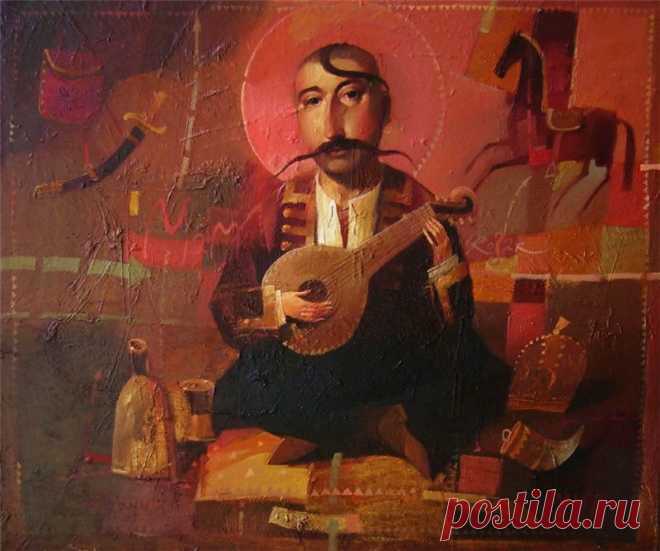 МУЗЫКАЛЬНЫЕ ИНСТРУМЕНТЫ В ЖИВОПИСИ (ЧАСТЬ 113 - БАНДУРА И КАЗАК МАМАЙ № 2.)