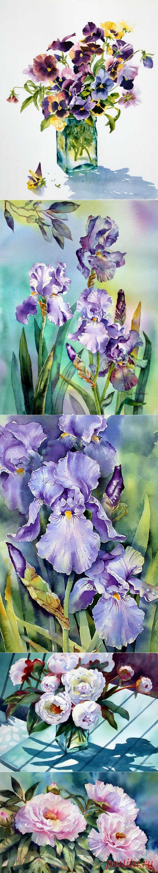 Ann Mortimer's Painting (Ноттингем Великобритания)... АкварельноЦветочноПейзажное великолепие. (часть-1)