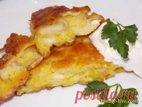 Ленивый пирог с курицей, на сковороде/Сайт с пошаговыми рецептами с фото для тех кто любит готовить