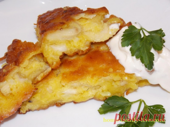 Ленивый пирог с курицей, на сковороде/Сайт с пошаговыми рецептами с фото для тех кто любит готовить
