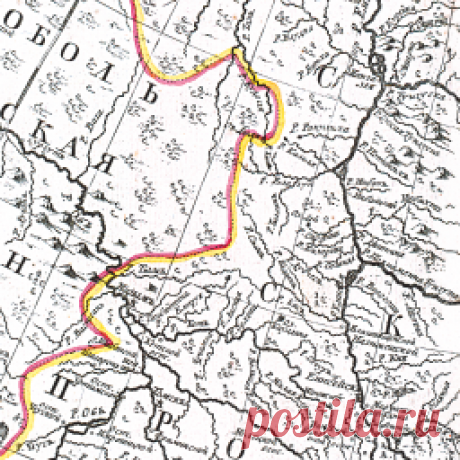 Вот посмотрите на часть Генеральной карты России, 1745 года.