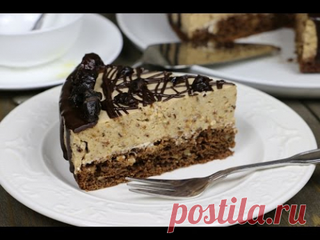 Низкокалорийный торт мусс с черносливом и грецкими орехами