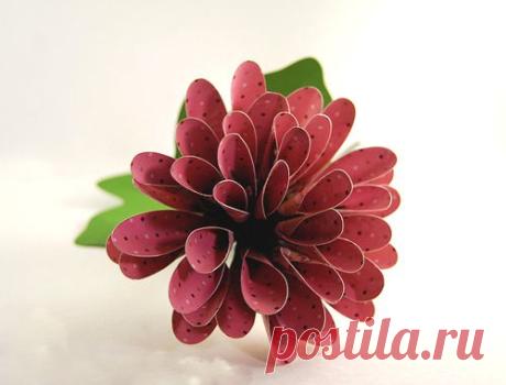 Spiky Dahlia Scrapbook Paper Flower - Easy Paper Crafts