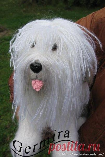 Для тех, кто вяжет на спицах: мохнатый песик бобтейл (описание по ссылке)