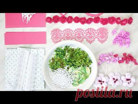 СКРАП-ВЛОГ_ как я делаю цветы и листья для свадебной коробочки/ Скрапбукинг - YouTube