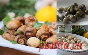 Шампиньоны с каперсами и петрушкой