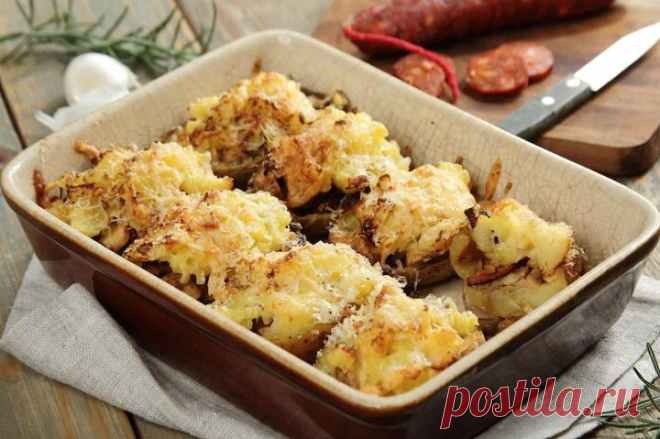 Картофель фаршированный грибами и сыром в духовке – пошаговый рецепт с фото.