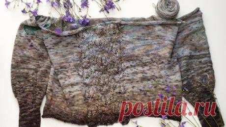 Вяжем свитер-реглан. Росток, как вязать его укороченными рядами. | Первый вязальный! | Дзен