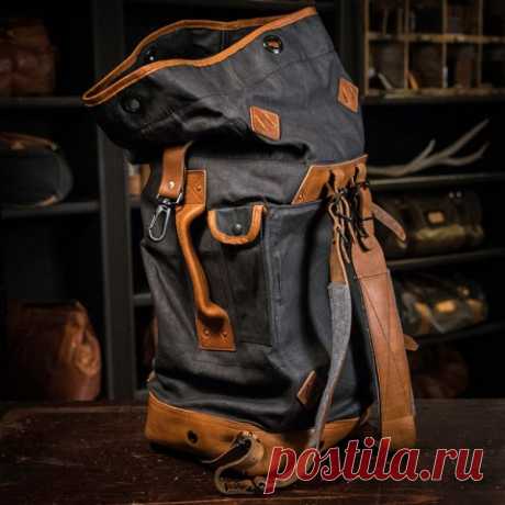 Vintage Military Backpack: Charcoal & Navy | Buffalo Jackson