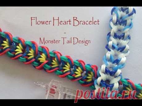 Flower Heart Bracelet - Monster Tail Design