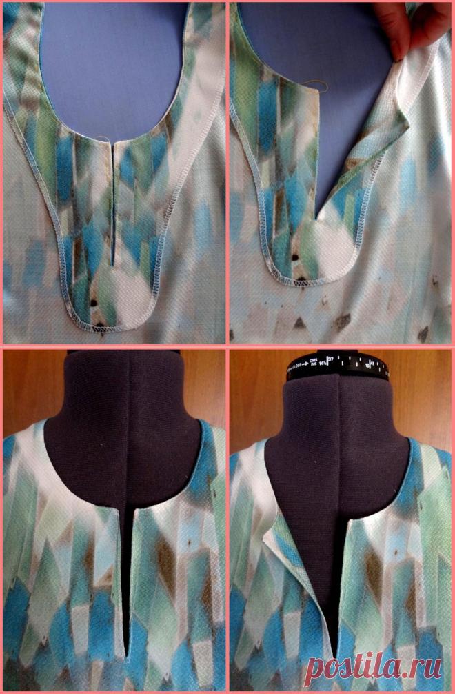 Обработка ​горловины с разрезом / BurdaStyle: мастер-классы