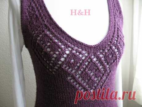 АЖУРНЫЙ УЗОР ДЛЯ ГОРЛОВИНЫ СПИЦАМИ