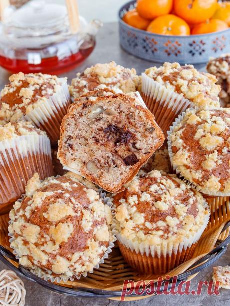 Рецепт хрустящих банановых маффинов с шоколадом и орехами с фото пошагово на Вкусном Блоге