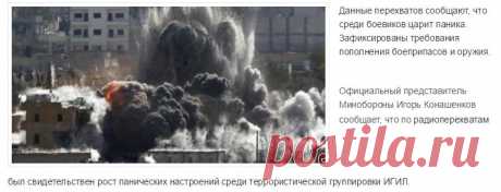 Россия-Сирия новости Минобороны: в ИГИЛ царит паника