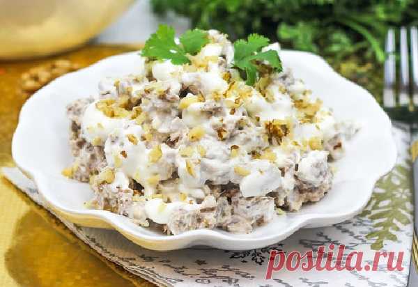 Салат мясной с говядиной и грецким орехом — Сад Заготовка