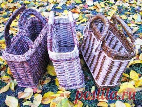 Плетёные сумки из газет. Часть 3. - YouTube