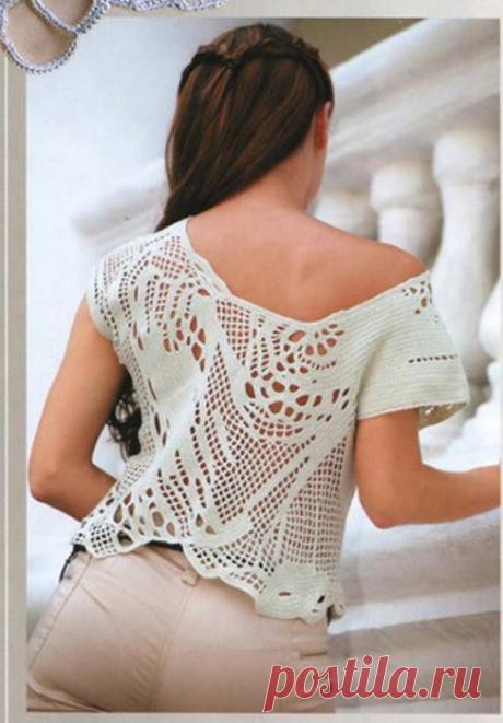 Вязание топа в технике фриформ - ТОПЫ <!--if(МОДЕЛИ ДЛЯ ЖЕНЩИН)-->- МОДЕЛИ ДЛЯ ЖЕНЩИН<!--endif--> - Схемы вязания - Вязание крючком и спицами