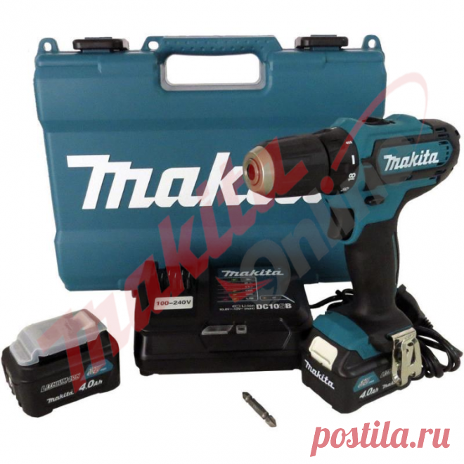 Аккумуляторная 2-х скоростная дрель-шуруповерт Makita DF331DWME (10,8V, 2 x 4Ah, Li-Ion)