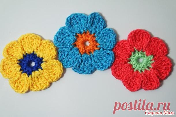 Цветок крючком для начинающих - Вязание - Страна Мам