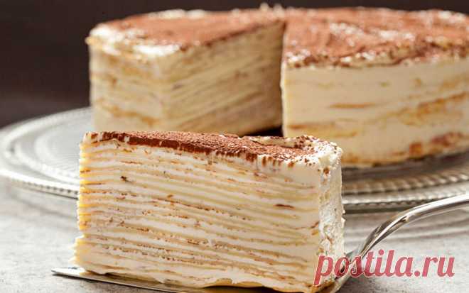 Французский Крепвиль, или блинный торт с изысканным вкусом.   Французский Крепвиль (crêpes – блины) – это не что иное, как блинный торт (дада, из настоящих блинов) с кремом,