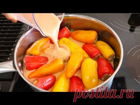 Очень вкусный фаршированный перец! Самый простой и вкусный рецепт - YouTube
Делюсь быстрым и вкусным рецептом фаршированного перца
Фарш 400 гр
Луковица 1 шт
Морковь 1 шт 
Рис 50 гр
Зубчик чеснока 1 шт
Соль
Черный перец
Перцы 500 гр
Томаты в собственном соку 4 ст л
Сметана 2 ст л
Вода 300 мл
Соль
Перец
Сахар 1 чл
Лавровый лист
Масло для жарки