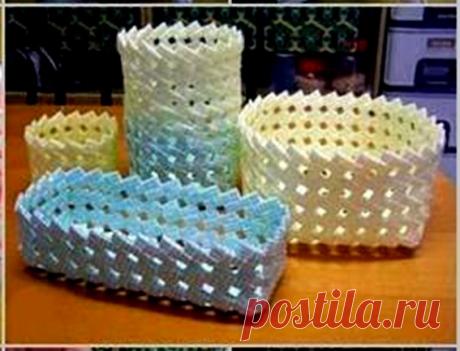 Корзиночки из трубочек для коктейля