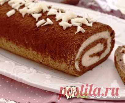 Шоколадный рулет с банановым кремом