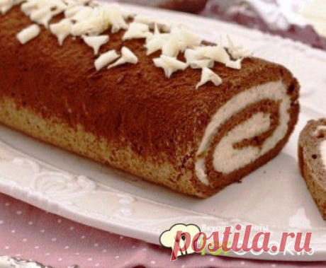 Шоколадный рулет с банановым кремом