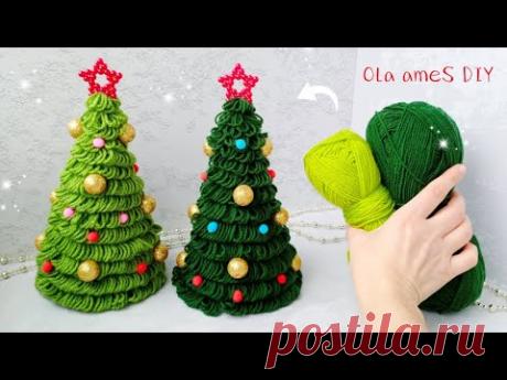 ❤️️ Пышная Елочка из Пряжи 🎄 Делается просто ⭐ Вам Понравится эта Идея - Новый Год - Рождество